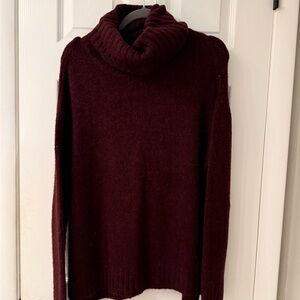 Women's Burgundy Turtleneck Sweater